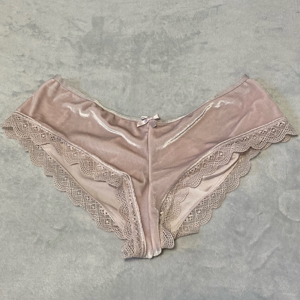 Victorias Secret Velvet Lace Open Back Cut-Out Panty (Medium)